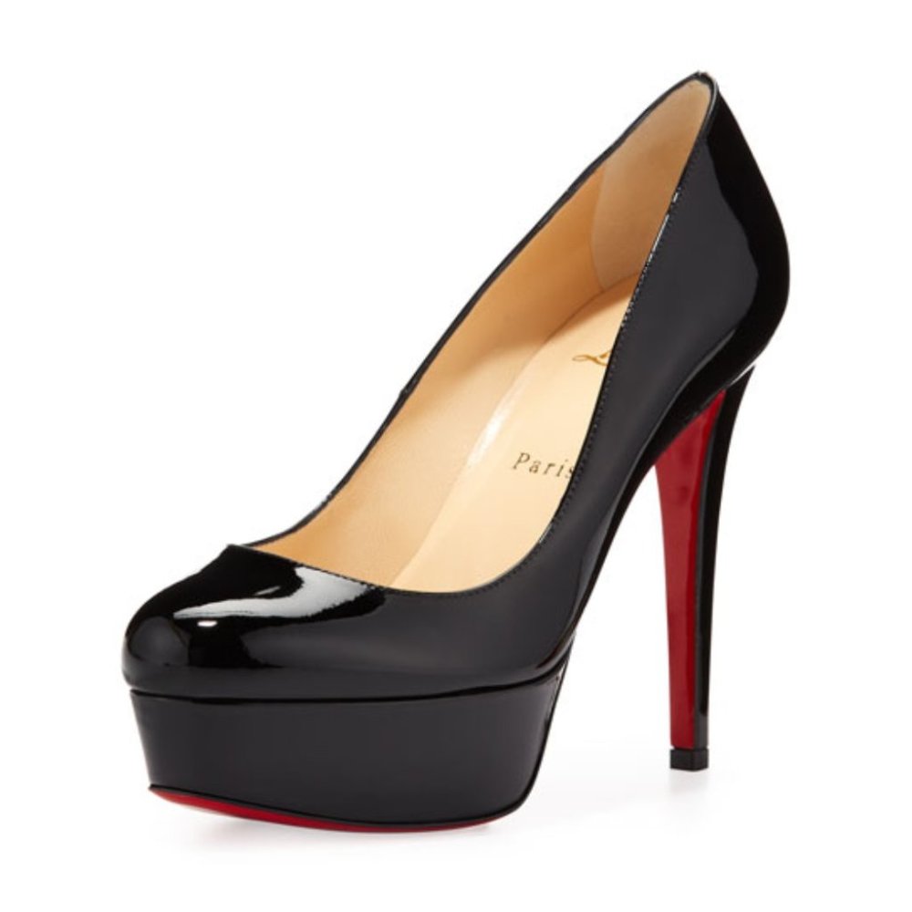Christian Louboutin black patent pumps / heels